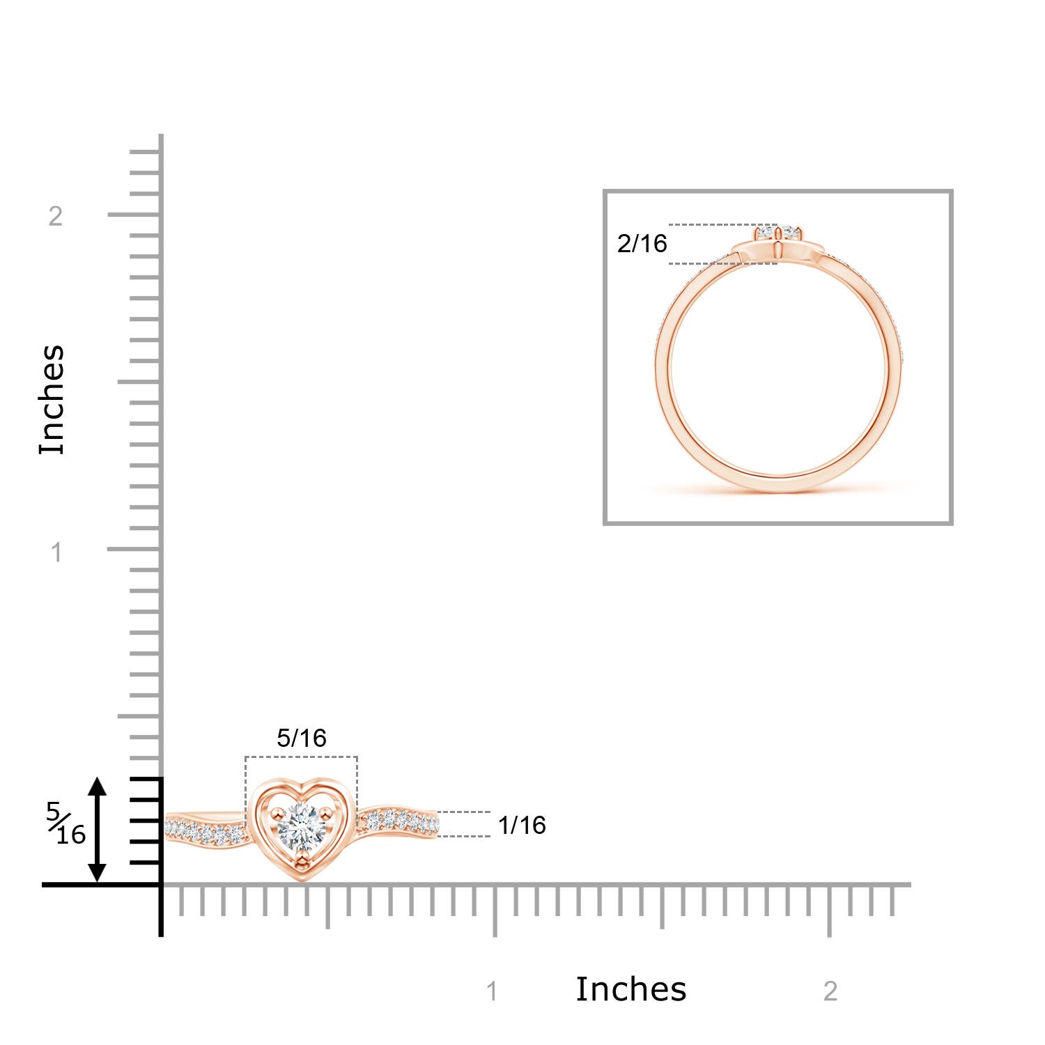 G, VS2 / 0.26 CT / 14 KT Rose Gold