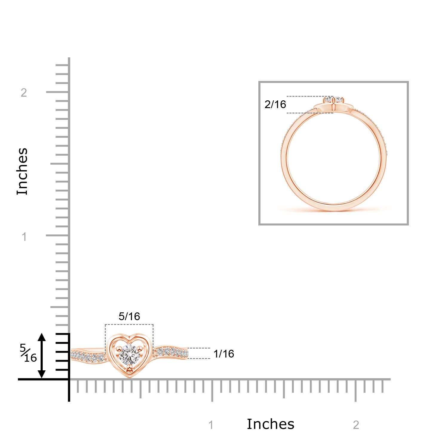 I-J, I1-I2 / 0.26 CT / 14 KT Rose Gold