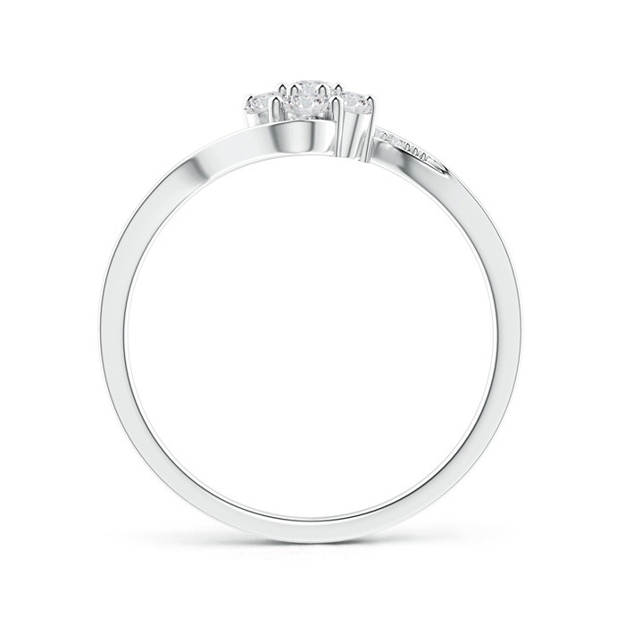 2.2mm HSI2 Round Diamond Clustre Bypass Ring in White Gold Product Image