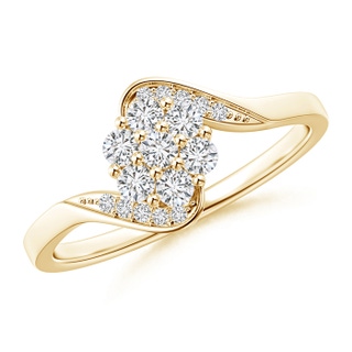2.2mm HSI2 Round Diamond Clustre Bypass Ring in Yellow Gold