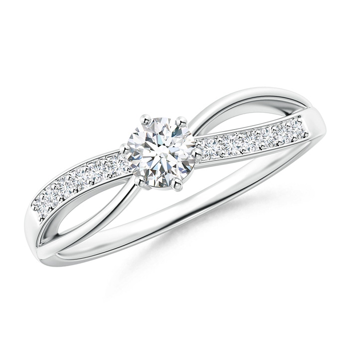 4.1mm GVS2 Six Prong-Set Round Solitaire Diamond Split Shank Ring in P950 Platinum 