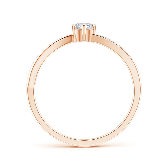 4.1mm HSI2 Six Prong-Set Round Solitaire Diamond Split Shank Ring in 9K Rose Gold product image