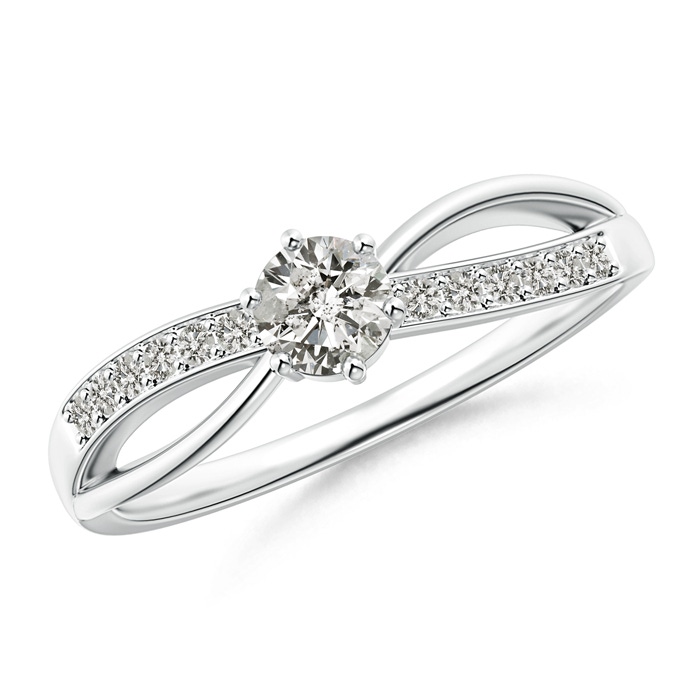 4.1mm KI3 Six Prong-Set Round Solitaire Diamond Split Shank Ring in P950 Platinum 