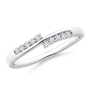 1.4mm GVS2 Diamond Studded Bypass Promise Ring with Prong Set in P950 Platinum