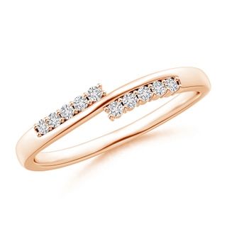 1.4mm HSI2 Diamond Studded Bypass Promise Ring with Prong Set in Rose Gold