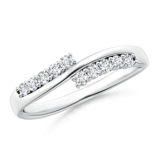 1.8mm GVS2 Diamond Studded Bypass Promise Ring with Prong Set in P950 Platinum
