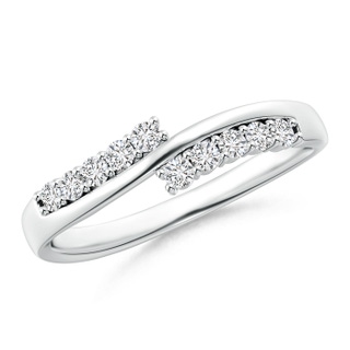 1.8mm HSI2 Diamond Studded Bypass Promise Ring with Prong Set in White Gold