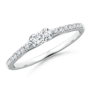 2.6mm GVS2 2 Stone Diamond Ring with Diamond Accents in White Gold