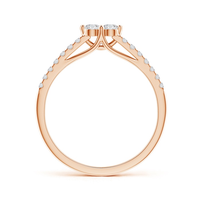 2.6mm HSI2 2 Stone Diamond Ring with Diamond Accents in 10K Rose Gold Product Image
