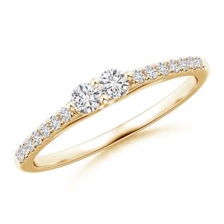 2.6mm HSI2 2 Stone Diamond Ring with Diamond Accents in Yellow Gold