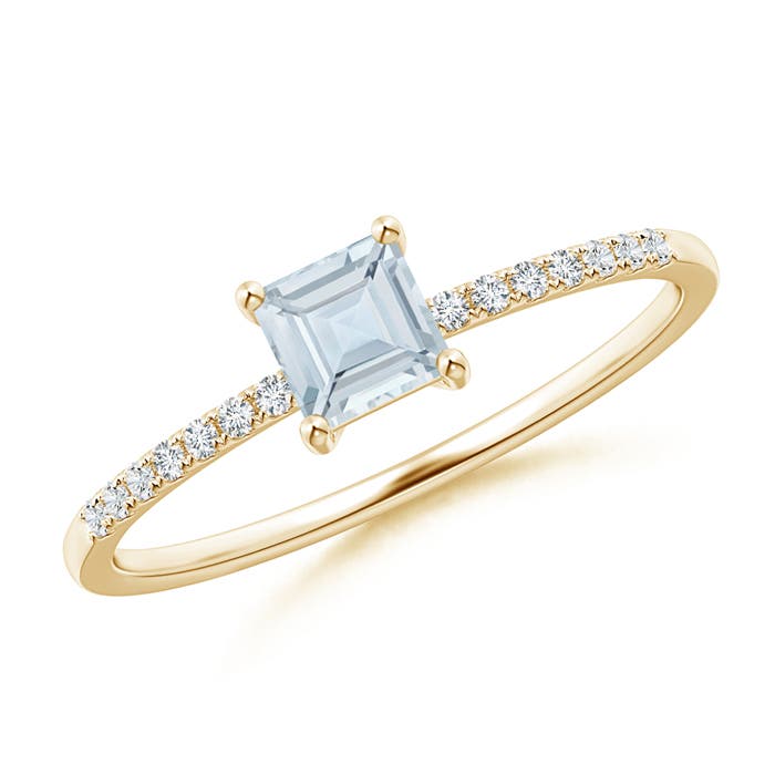 A - Aquamarine / 0.4 CT / 14 KT Yellow Gold