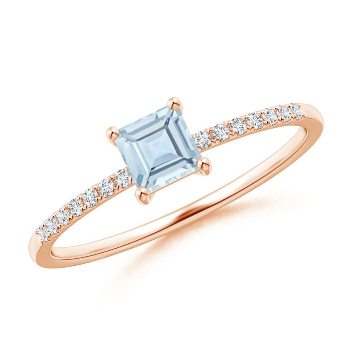 AA - Aquamarine / 0.4 CT / 14 KT Rose Gold