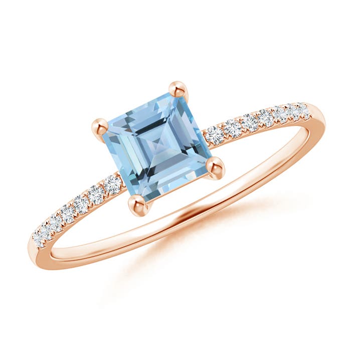 AAAA - Aquamarine / 0.63 CT / 14 KT Rose Gold