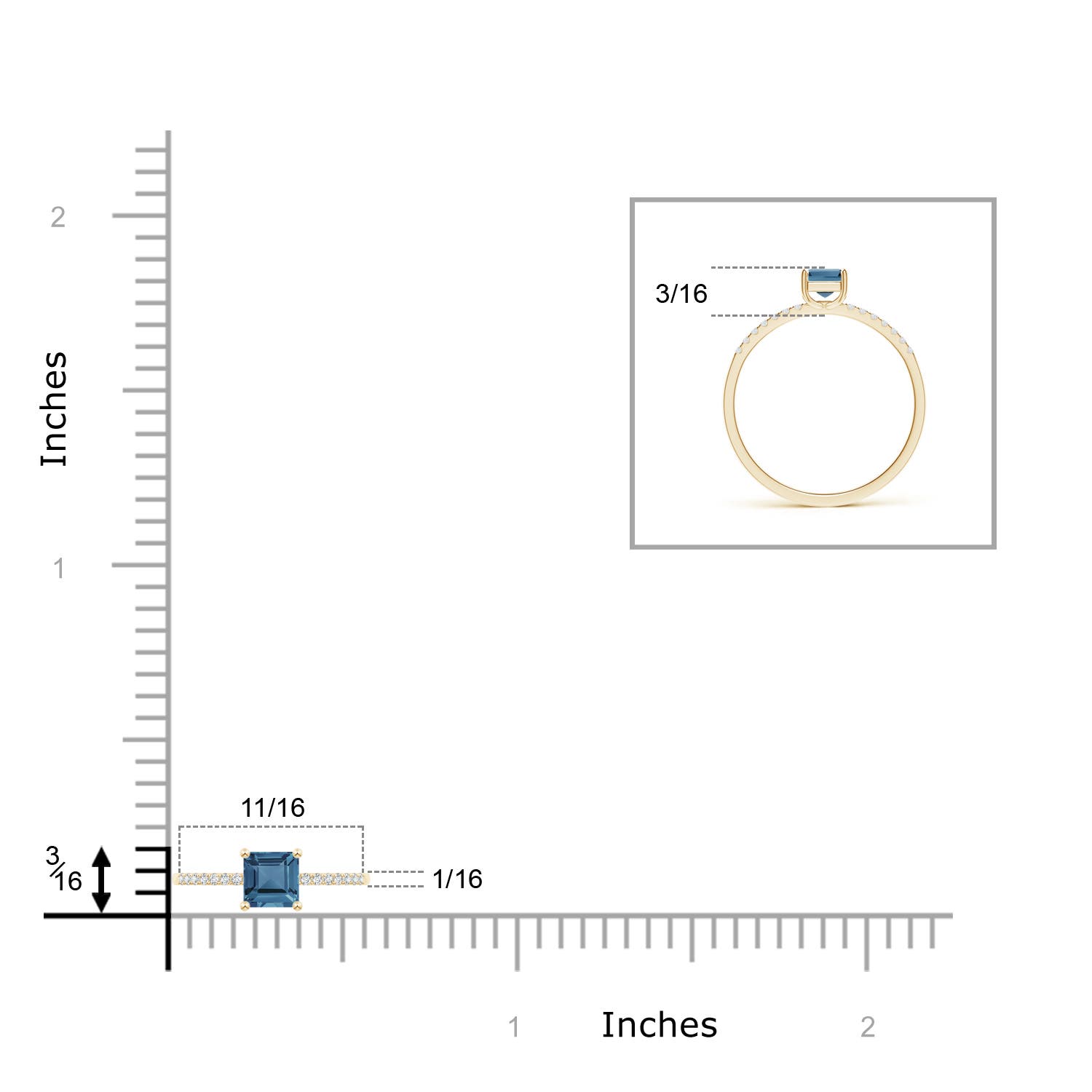 A - London Blue Topaz / 0.51 CT / 14 KT Yellow Gold