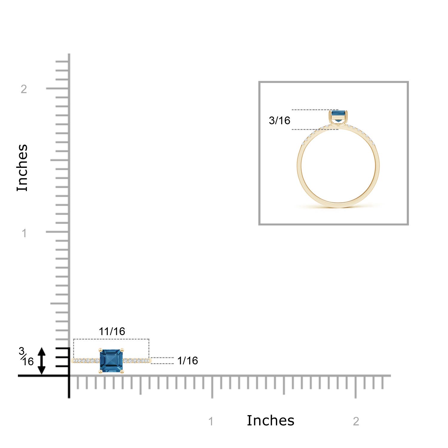 AA - London Blue Topaz / 0.51 CT / 14 KT Yellow Gold