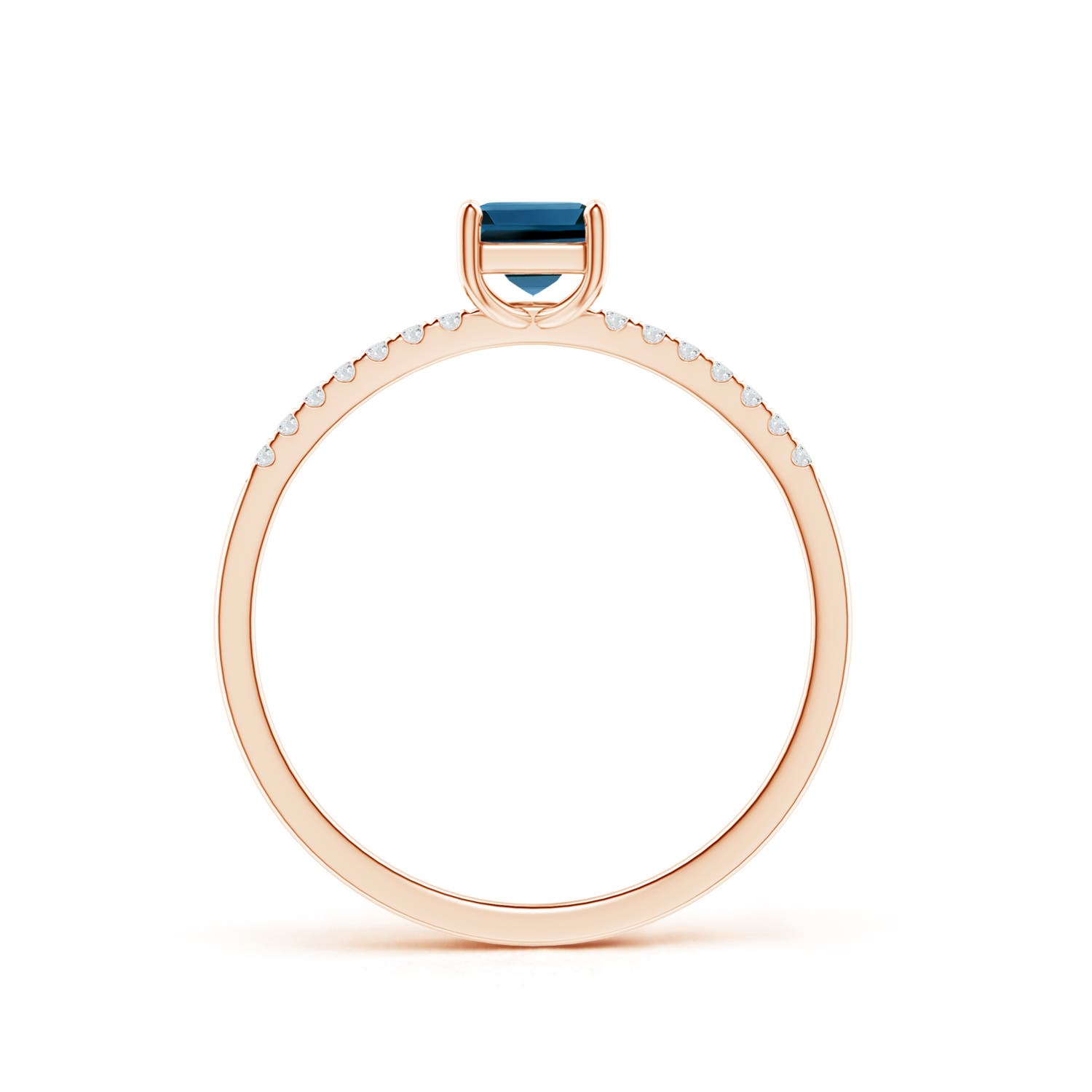 AAA - London Blue Topaz / 0.51 CT / 14 KT Rose Gold