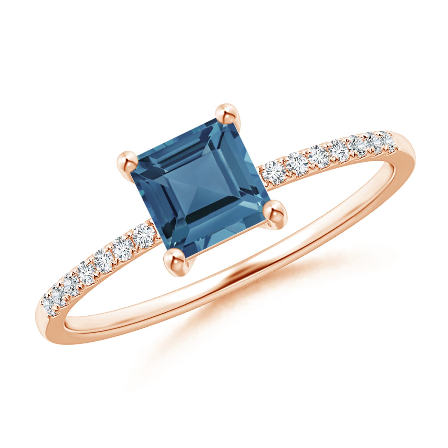 A - London Blue Topaz / 0.83 CT / 14 KT Rose Gold