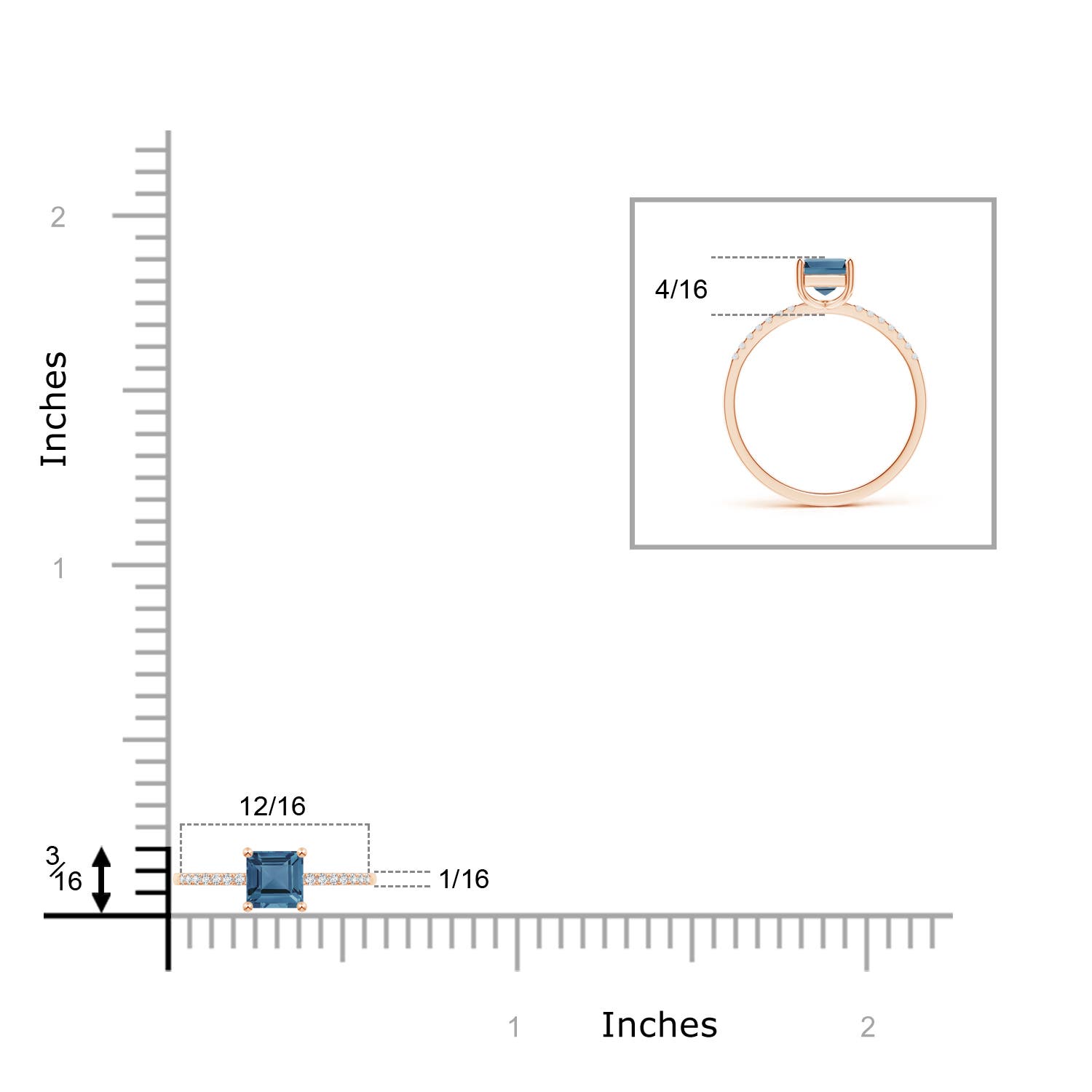 A - London Blue Topaz / 0.83 CT / 14 KT Rose Gold