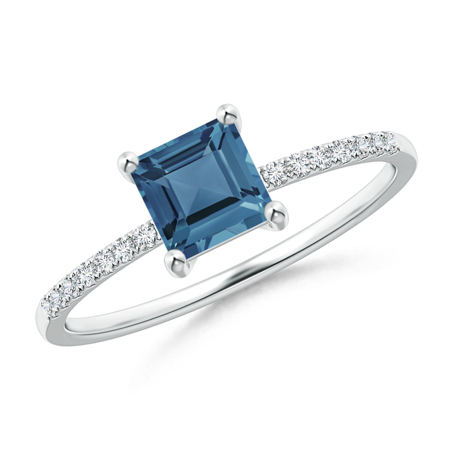 A - London Blue Topaz / 0.83 CT / 14 KT White Gold