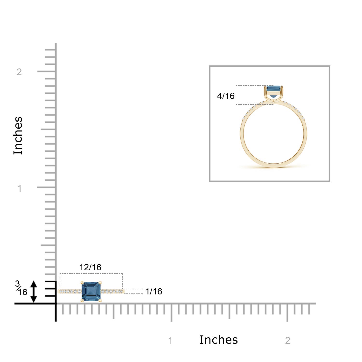 A - London Blue Topaz / 0.83 CT / 14 KT Yellow Gold