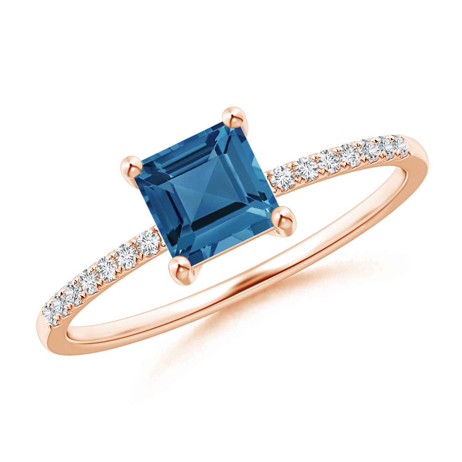 AA - London Blue Topaz / 0.83 CT / 14 KT Rose Gold