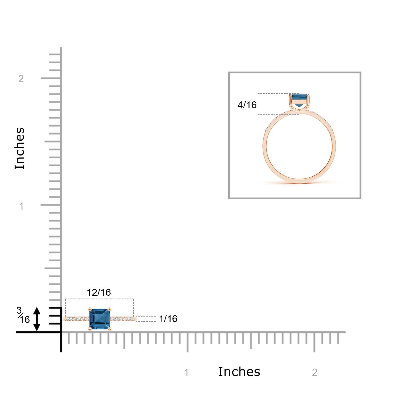 AA - London Blue Topaz / 0.83 CT / 14 KT Rose Gold