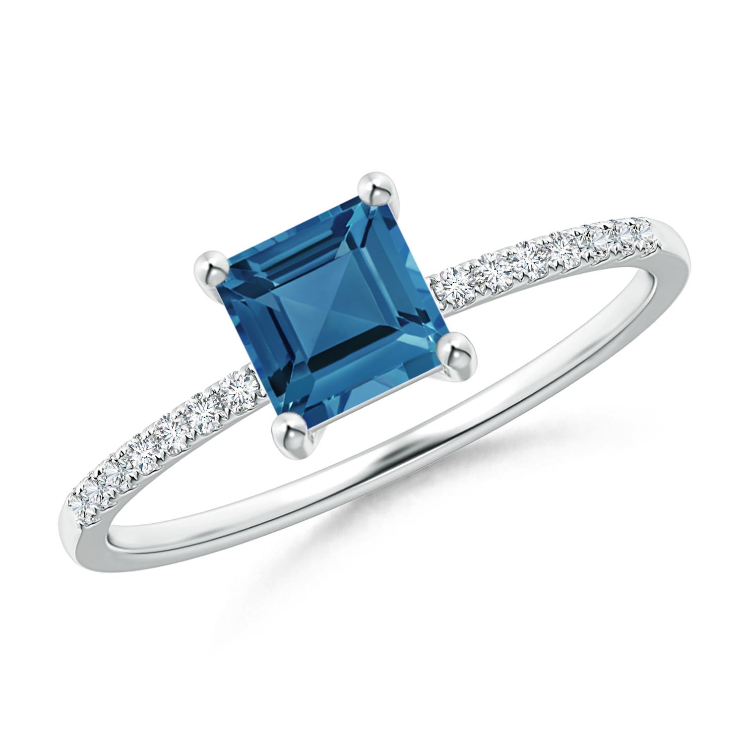 AA - London Blue Topaz / 0.83 CT / 14 KT White Gold