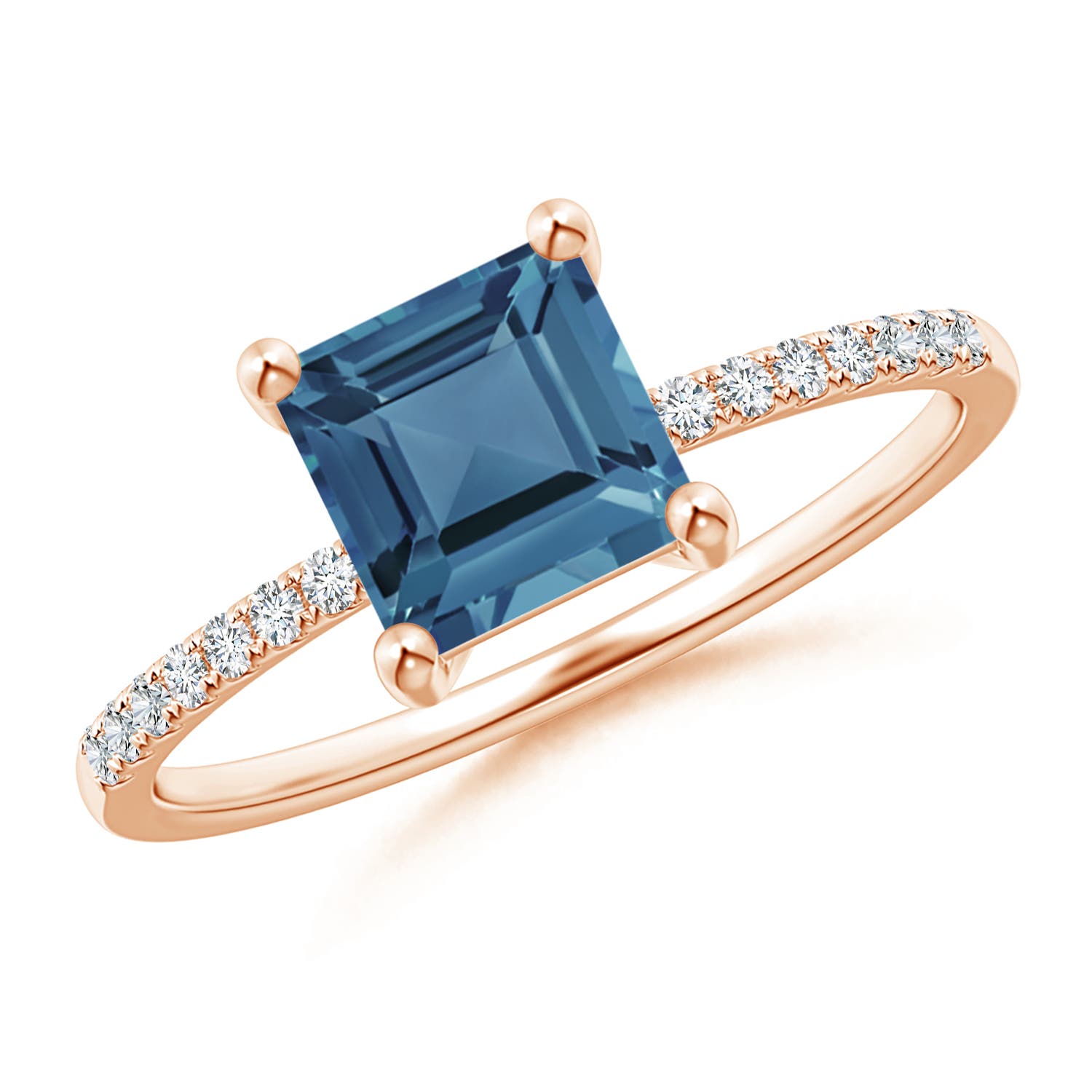 A - London Blue Topaz / 1.46 CT / 14 KT Rose Gold