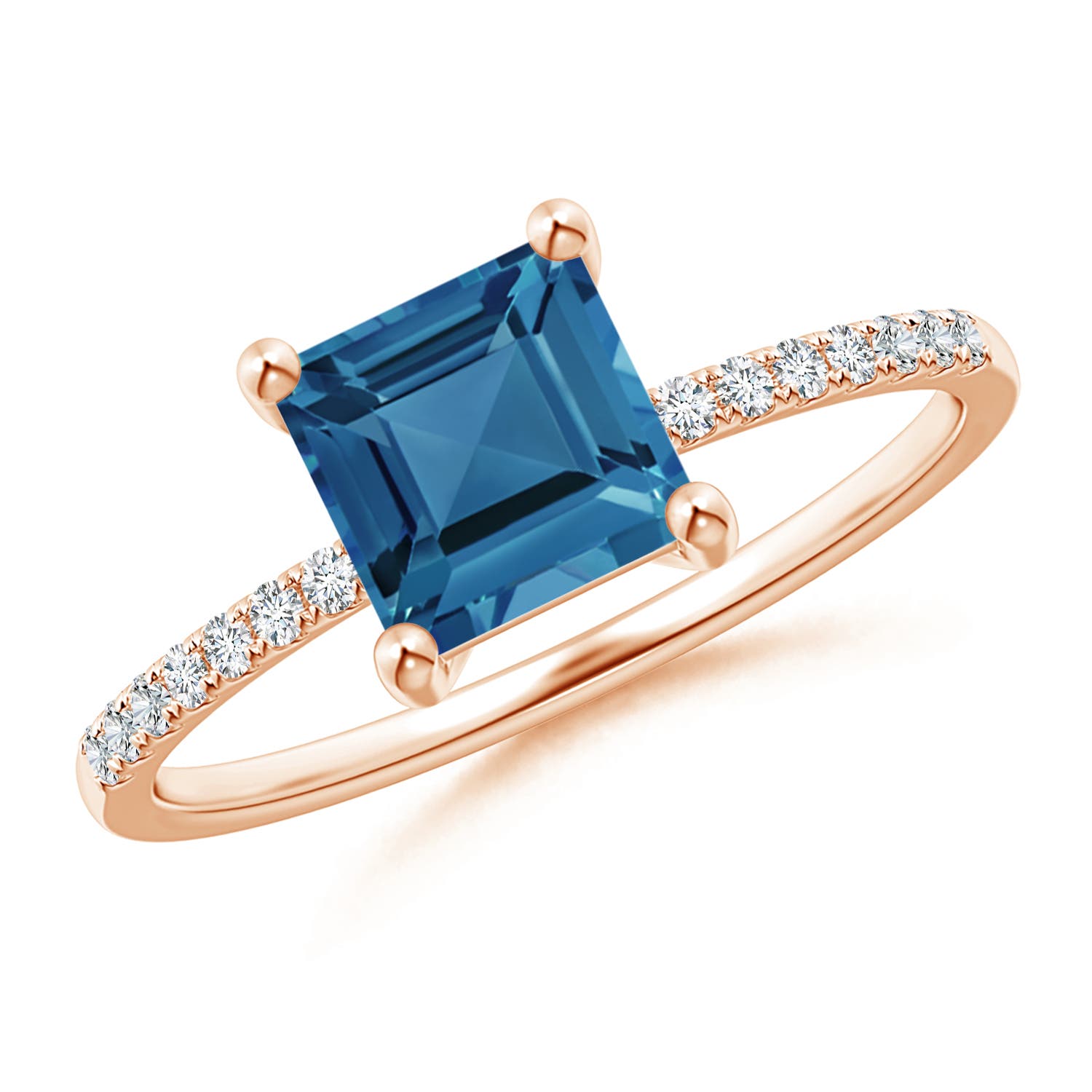 AA - London Blue Topaz / 1.46 CT / 14 KT Rose Gold