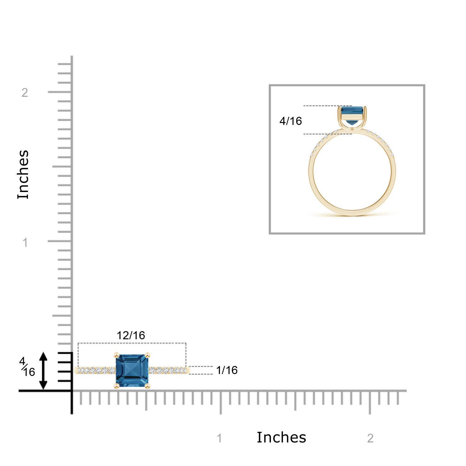 AA - London Blue Topaz / 1.46 CT / 14 KT Yellow Gold