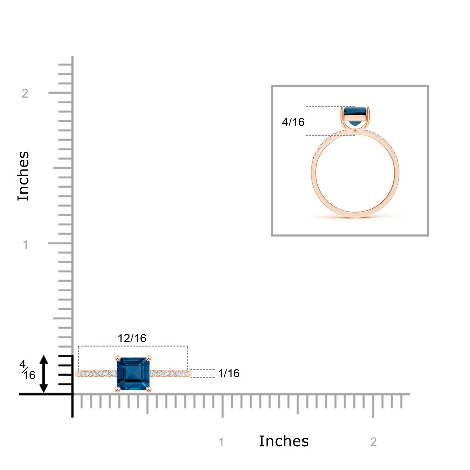 AAA - London Blue Topaz / 1.46 CT / 14 KT Rose Gold