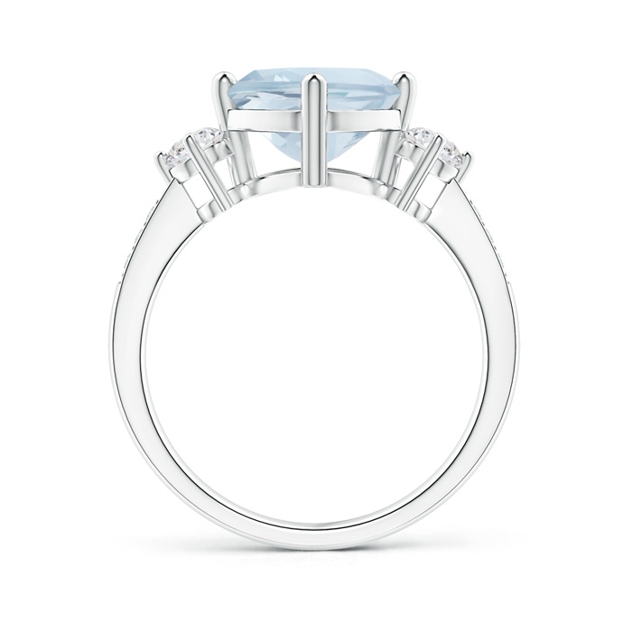 8mm A Cushion Sideways Aquamarine and Diamond Ring in White Gold product image