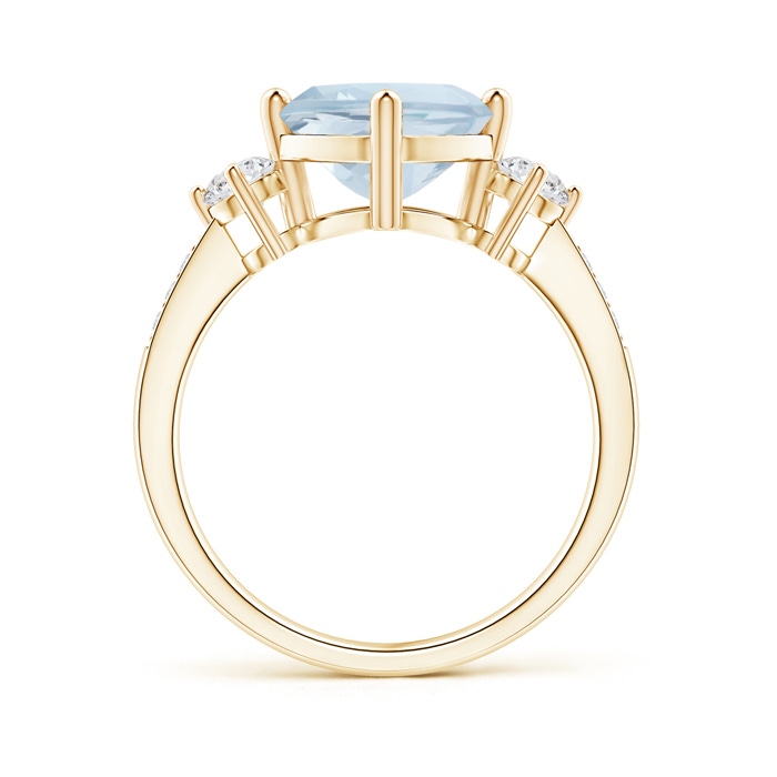 8mm A Cushion Sideways Aquamarine and Diamond Ring in Yellow Gold product image