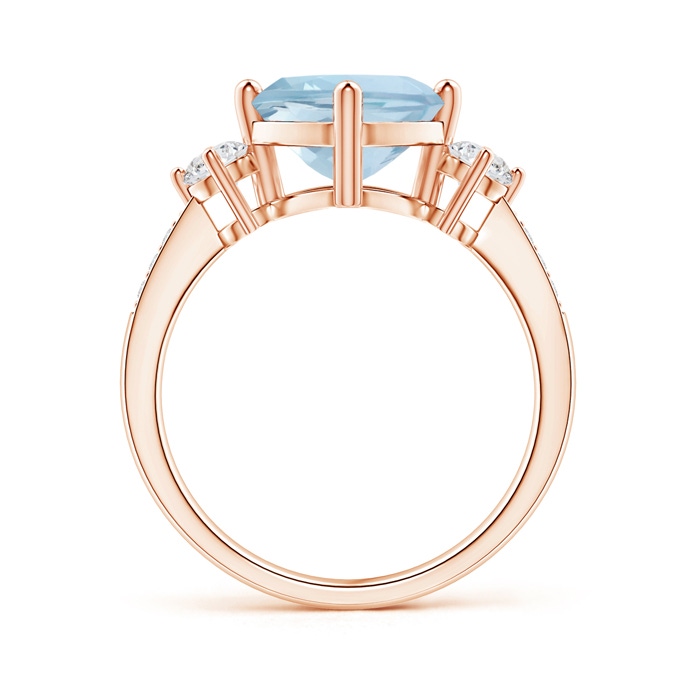 8mm AA Cushion Sideways Aquamarine and Diamond Ring in Rose Gold product image