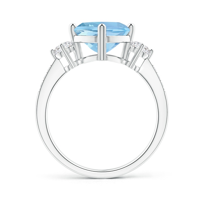 Cushion Sideways Aquamarine and Diamond Ring | Angara