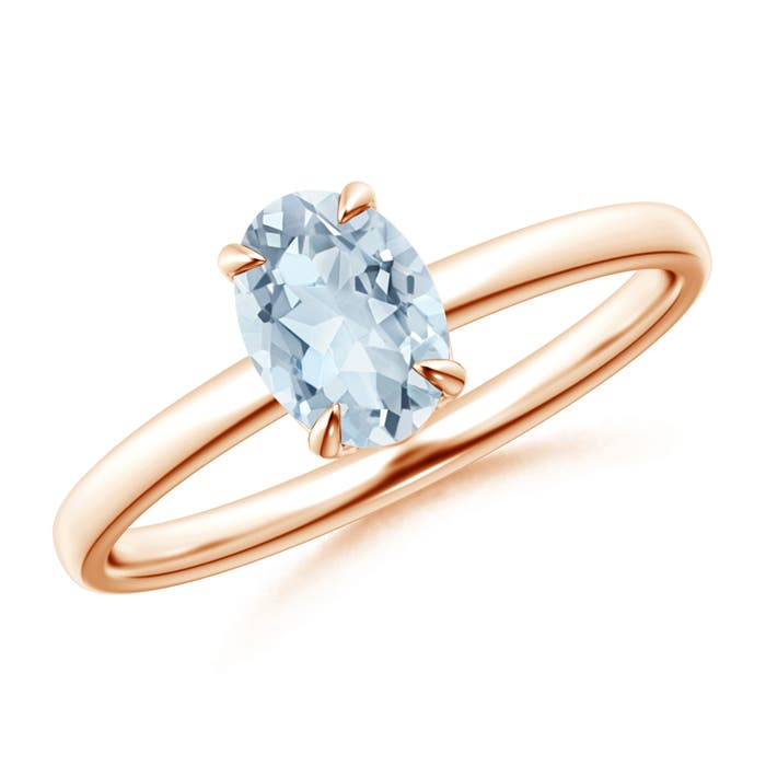 A - Aquamarine / 0.6 CT / 14 KT Rose Gold