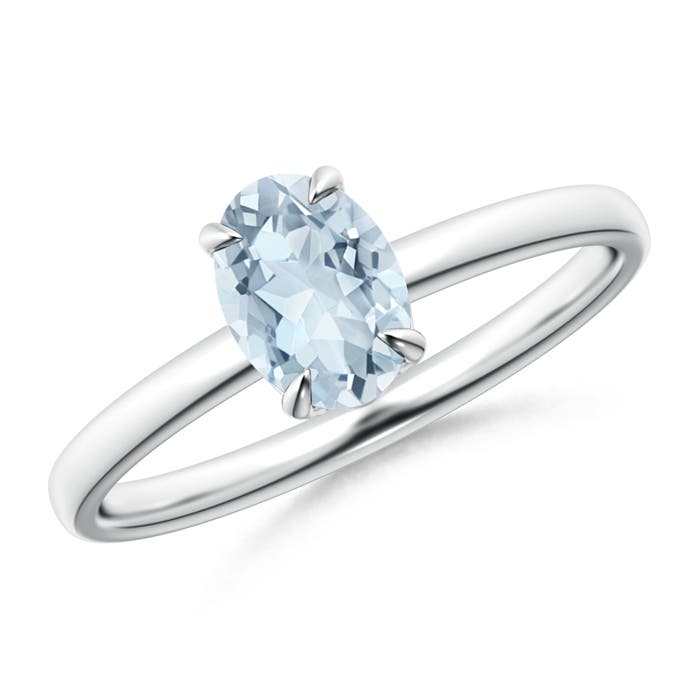 A - Aquamarine / 0.6 CT / 14 KT White Gold