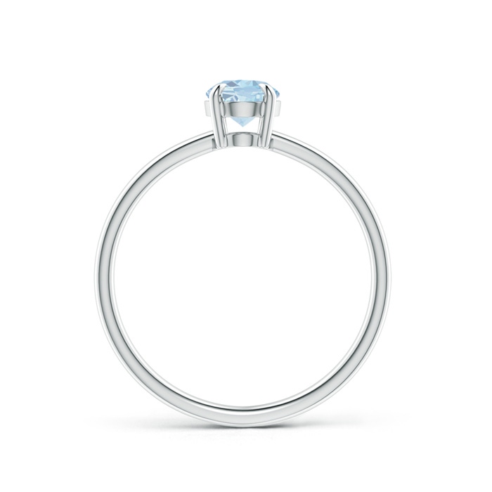 7x5mm A Claw-Set Oval Aquamarine Solitaire Ring in White Gold product image