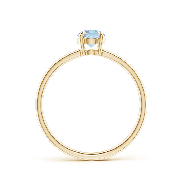 7x5mm A Claw-Set Oval Aquamarine Solitaire Ring in Yellow Gold product image