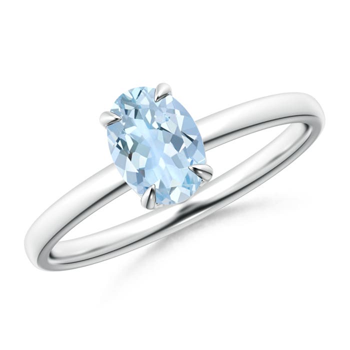 AA - Aquamarine / 0.6 CT / 14 KT White Gold