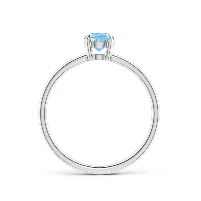 7x5mm AAAA Claw-Set Oval Aquamarine Solitaire Ring in P950 Platinum Product Image