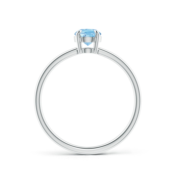 7x5mm AAAA Claw-Set Oval Aquamarine Solitaire Ring in White Gold product image