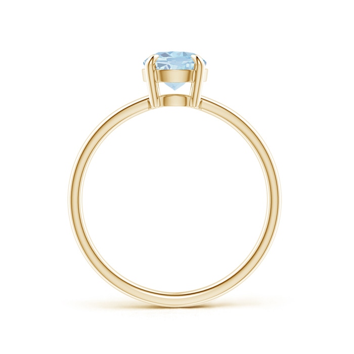 8x6mm A Claw-Set Oval Aquamarine Solitaire Ring in 10K Yellow Gold product image