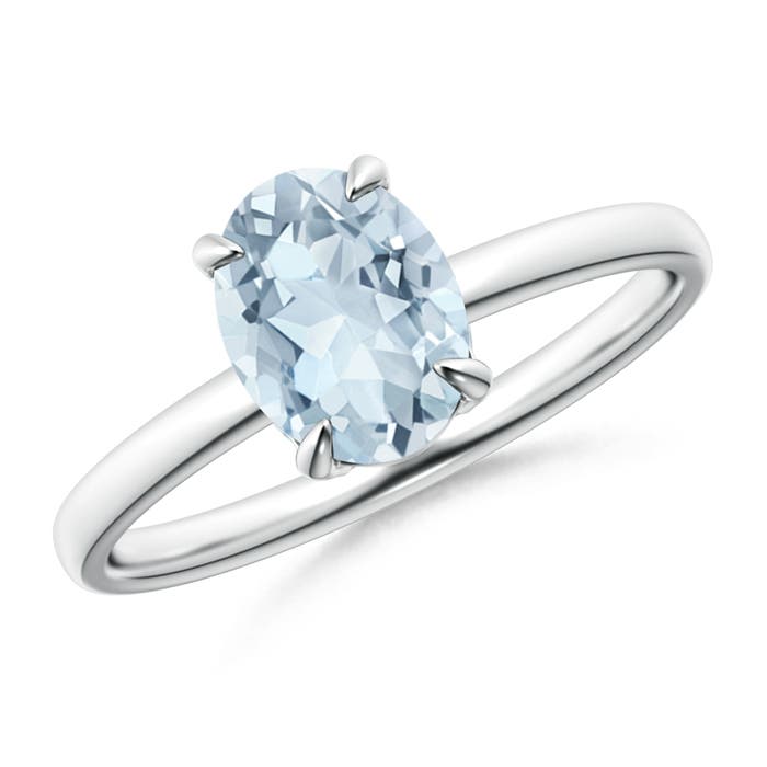 A - Aquamarine / 1 CT / 14 KT White Gold