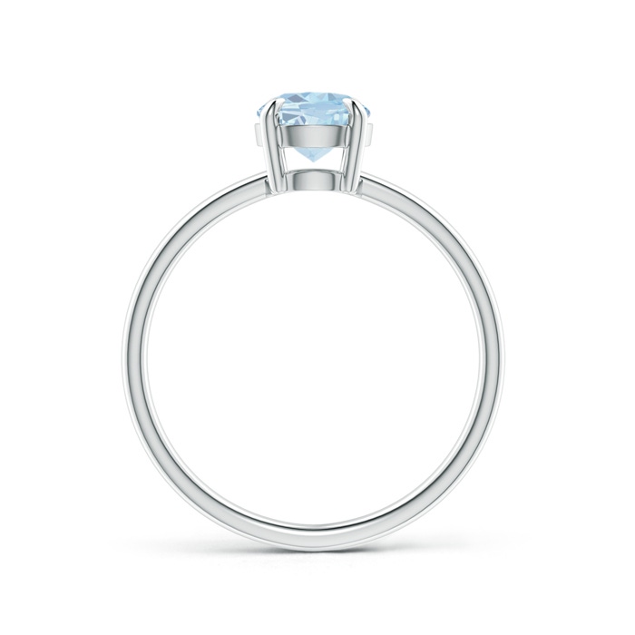 8x6mm A Claw-Set Oval Aquamarine Solitaire Ring in White Gold product image