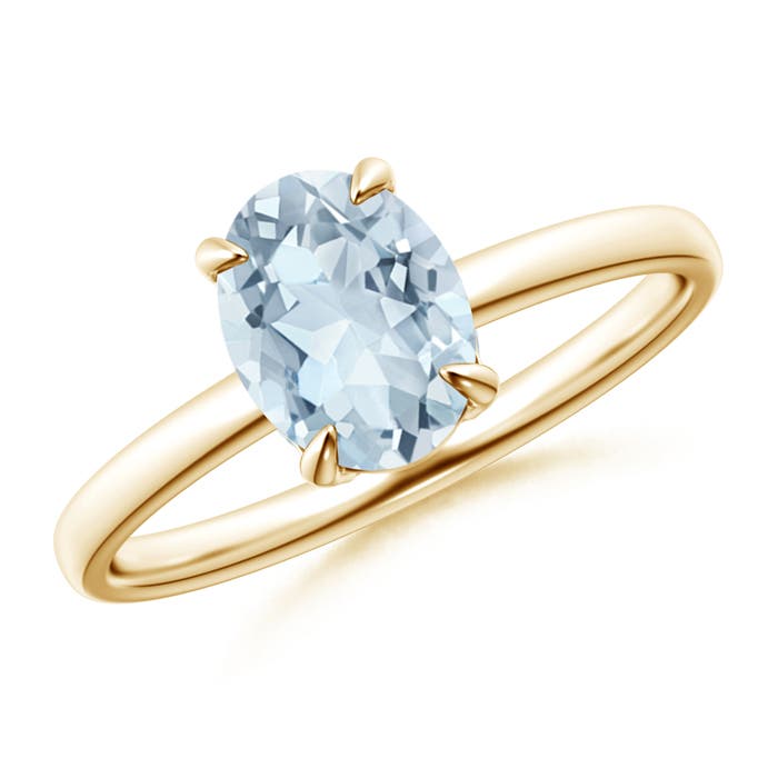 A - Aquamarine / 1 CT / 14 KT Yellow Gold