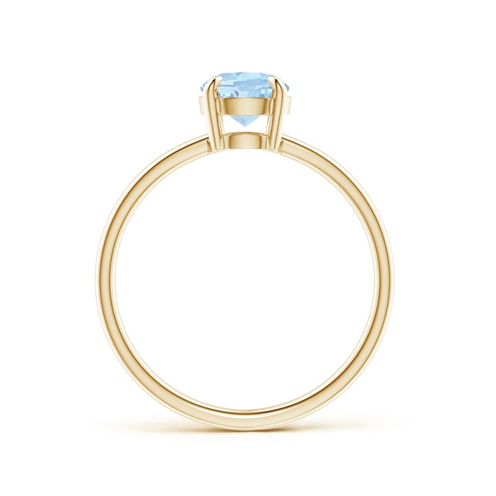 8x6mm AA Claw-Set Oval Aquamarine Solitaire Ring in Yellow Gold product image