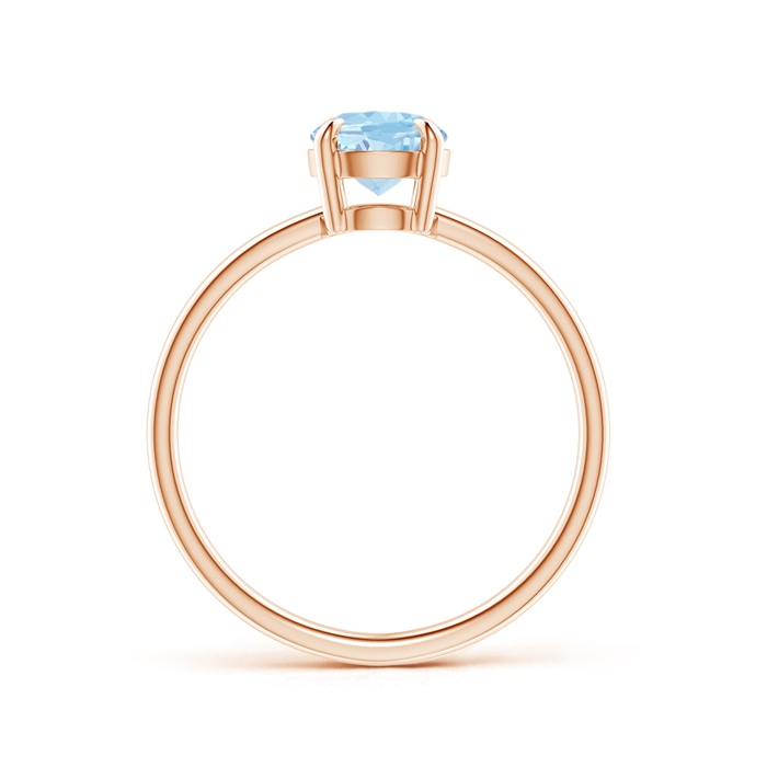 8x6mm AAA Claw-Set Oval Aquamarine Solitaire Ring in Rose Gold product image