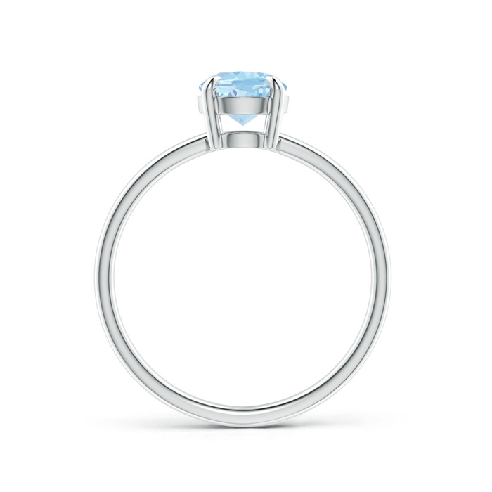 8x6mm AAA Claw-Set Oval Aquamarine Solitaire Ring in White Gold Product Image