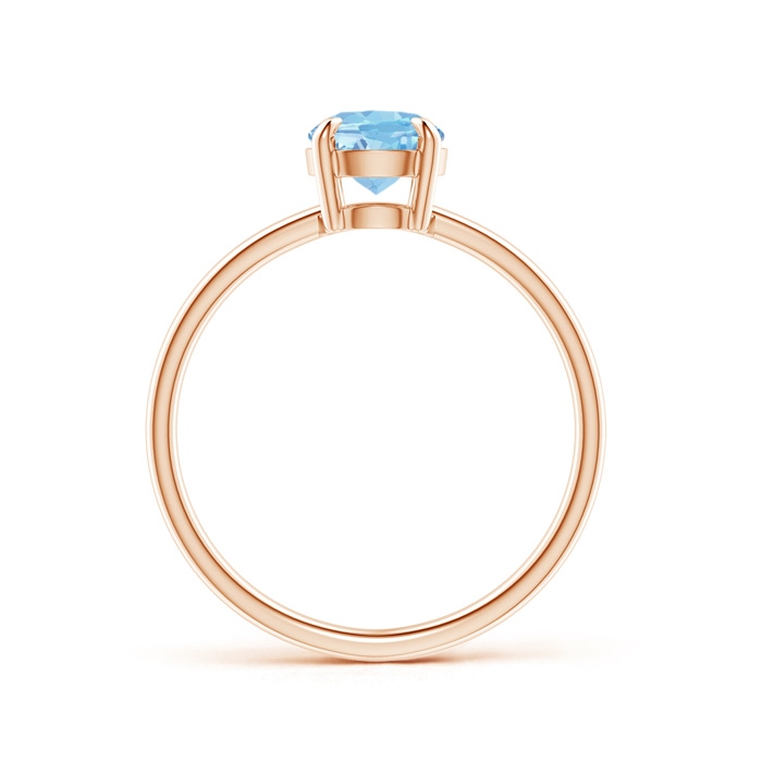 8x6mm AAAA Claw-Set Oval Aquamarine Solitaire Ring in Rose Gold product image